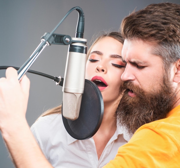 Microphone and music sheet setup for voice training and singing lessons